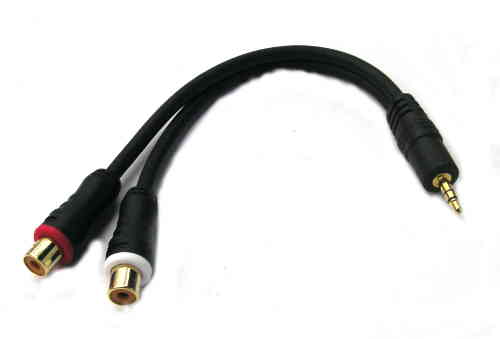 YX-1353 3.5mm Stereo Plug to 2xRCA Jack Cable 20cm